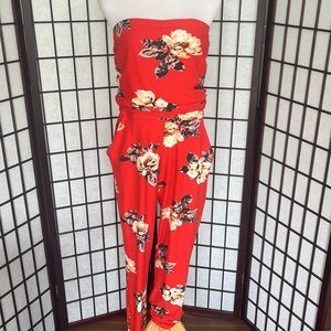 Stella Tweed XL jumpsuit Coral Floral